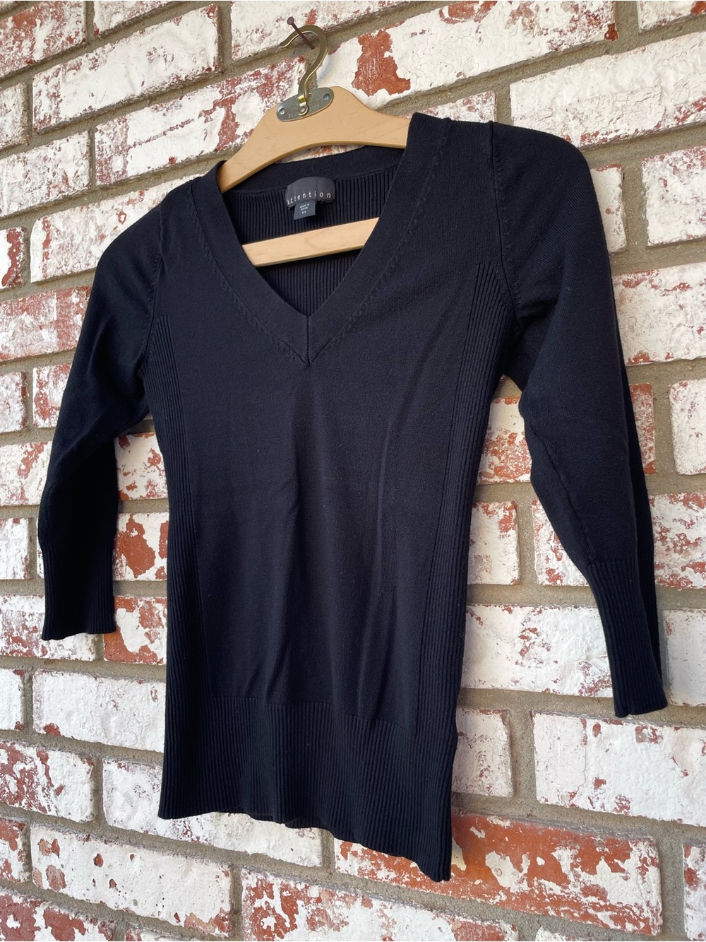 ♦️5/$15♦️Attention | Black V-Neck Sweater Blouse